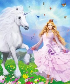 Barbie Princess And Unicorn paint by numbers