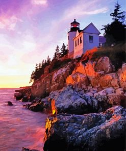 Bass Harbor Lighthouse paint by numbers