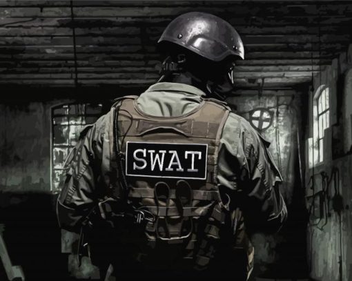 Black And White SWAT paint by numbers