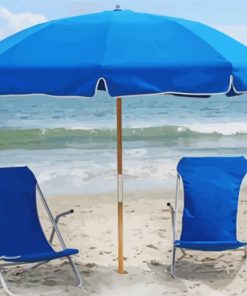 Blue Chairs On Beach paint by numbers