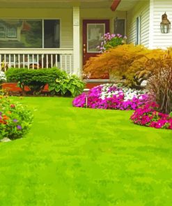 Colorful Flowers On Porch Paint By Numbers