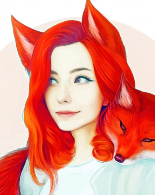 Cute Woman Fox paint by numbers