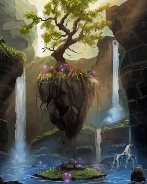 Fantasy Tree Floating paint by numbers