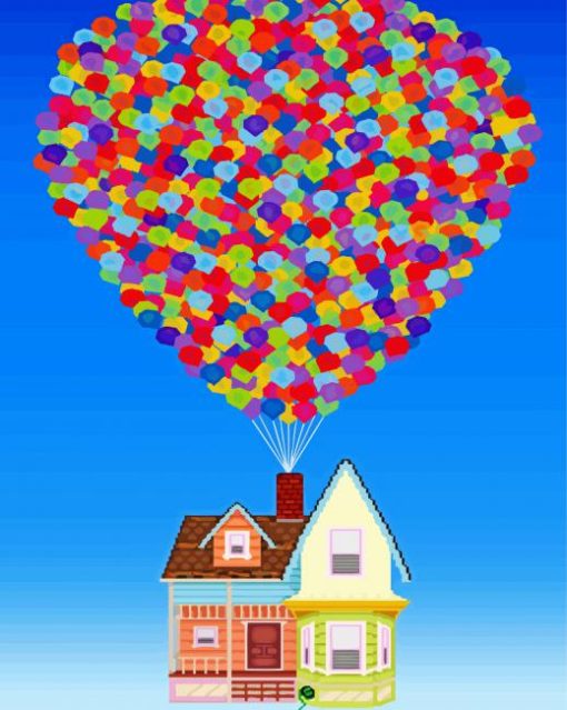 House Balloon Art Paint by numbers