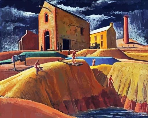 Kapunda Mines By Jeffery Smart paint by numbers