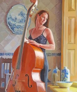 Lady Playing Bass Cello paint by numbers