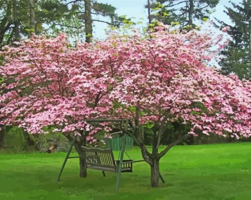 Pink Dogwood paint by numbers