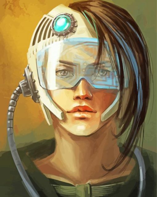 Retro Futuristic Girl paint by numbers