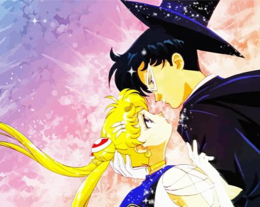 Sailor Moon And Tuxedo Mask Paint by numbers