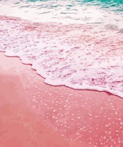 Waves In Pink Sand Beach paint by numbers