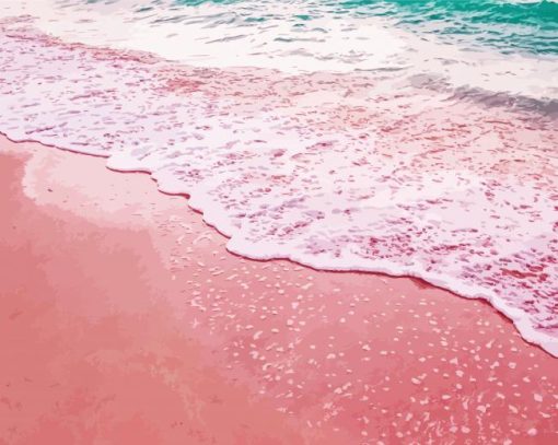 Waves In Pink Sand Beach paint by numbers