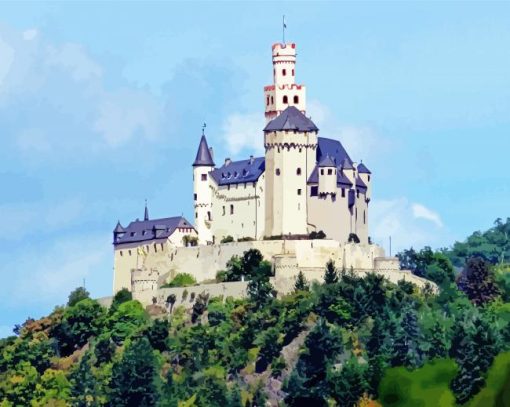 Aesthetic Marksburg Rhine Castles Paint By Number