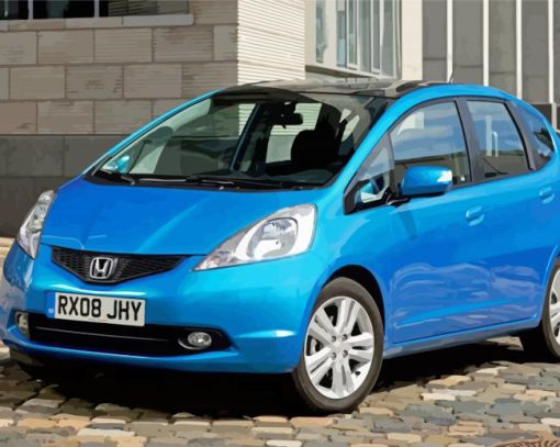 Blue Honda Jazz Paint By Numbers