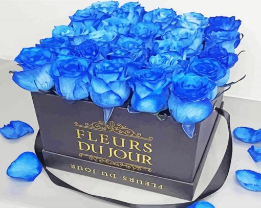 Blue Roses Flowers Bouquet Paint By Number