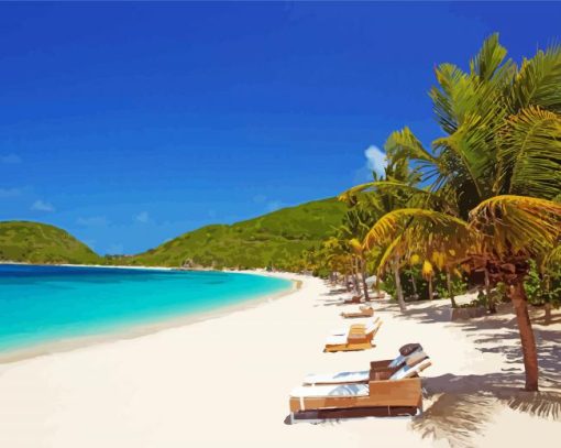 British Virgin Islands Beach Paint By Number