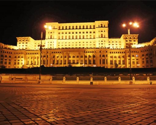 Bucharest Palace Of Parliament Paint By Number