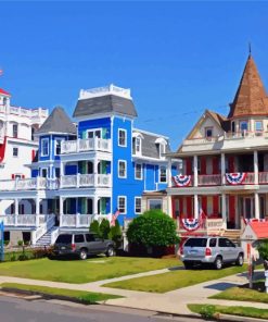 Cape May Houses Paint By Number