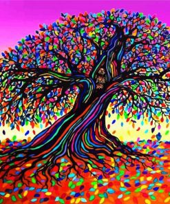 Colorful Tree With Leaves Paint By Number