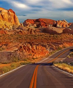 Deserted Road Landscape Paint By Numbers