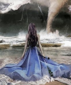 Girl Facing The Storm Paint By Numbers