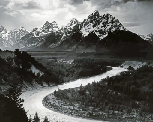 Grand Teton And Snake River Paint By Number