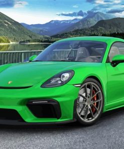 Green Cayman Car Paint By Numbers