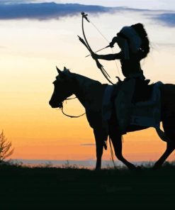 Indians On Horseback Silhouette Paint By Number