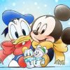 Little Mickey And Duck In Snow Paint By Numbers