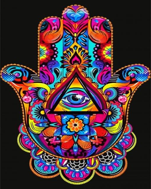 Mandala Hamsa Eye Paint By Number