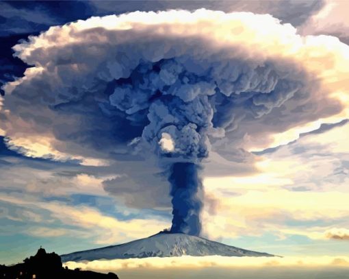 Mount Etna Explosion Paint By Number