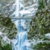 Multnomah Falls In Winter Paint By Number