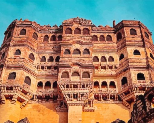 Rajasthan Mehrangarh Fort Paint By Numbers