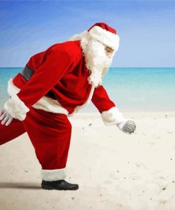 Santa Claus Christmas At Beach Paint By Numbers