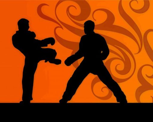 Taekwondo Silhouette Paint By Number