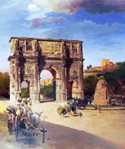 Triumphal Arch In Rome Andreas Achenbach Paint By Numbers