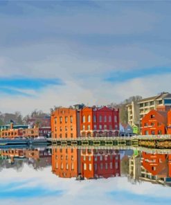 Westport Buildings Reflection Paint By Number