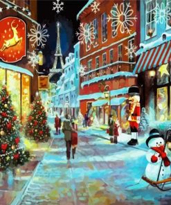 Xmas In Paris Art Paint By Number