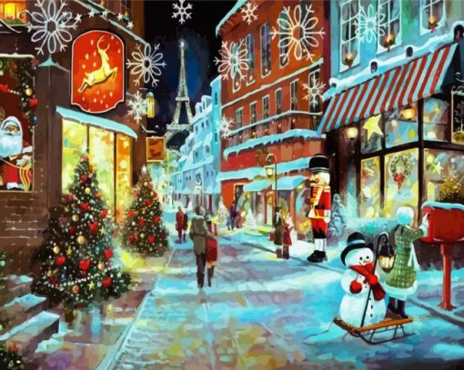 Xmas In Paris Art Paint By Number