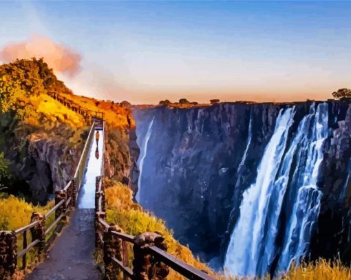 Zambia Victoria Waterfall Paint By Numbers