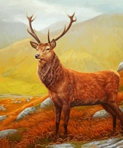 Aesthetic Highland Landscape With Stag Paint By Number