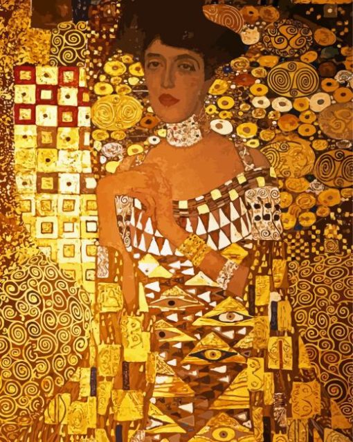 Aesthetic Lady In Gold Paint By Number