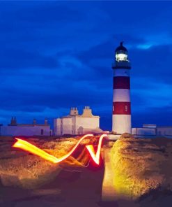 Aesthetic Point Of Ayre Lighthouse Isle Of Man Paint By Number