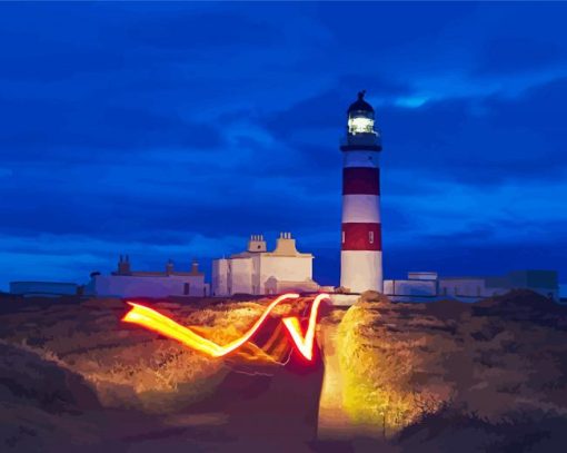 Aesthetic Point Of Ayre Lighthouse Isle Of Man Paint By Number