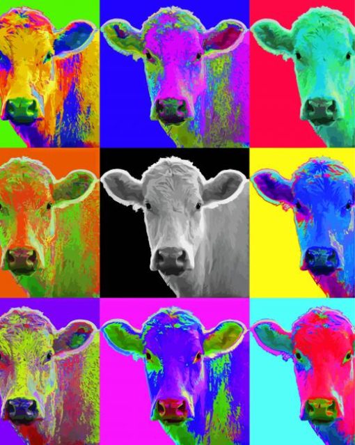 Aesthetic Pop Art Cow Paint By Number