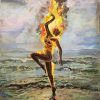 Aesthetic Woman Burning Paint By Number