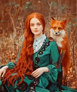 Aesthetic Fox And Woman Paint By Number