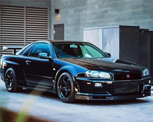 Black Nissan Skyline Paint By Numbers