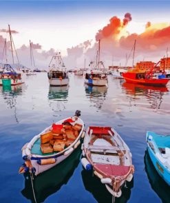 Boats In Santa Margherita Paint By Numbers