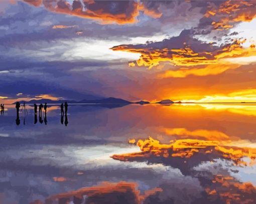 Bonneville Salt Flats At Sunset Paint By Number