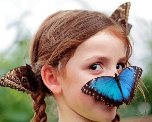 Butterfly Girl Face Paint By Numbers